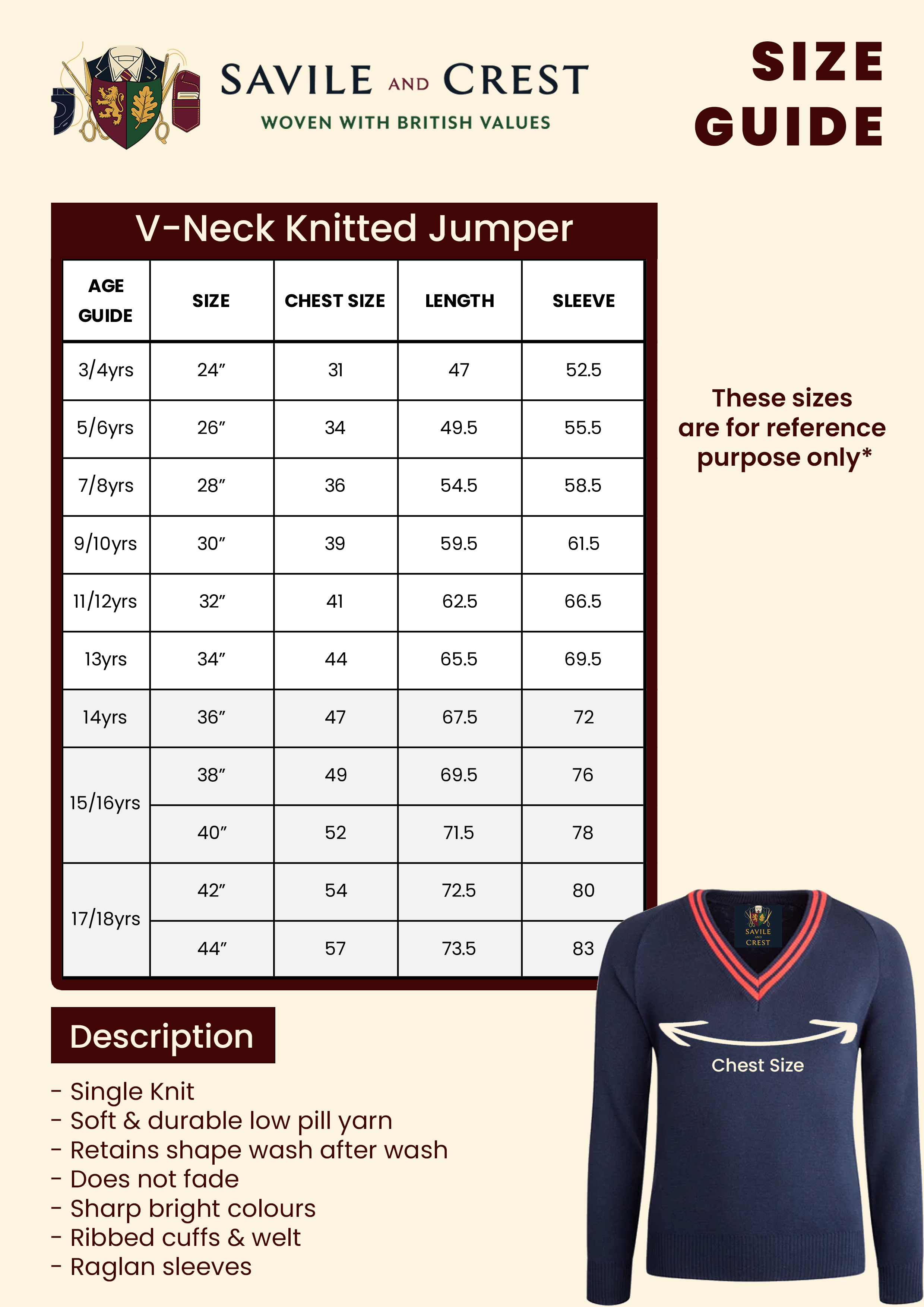 Jumpers Size Chart